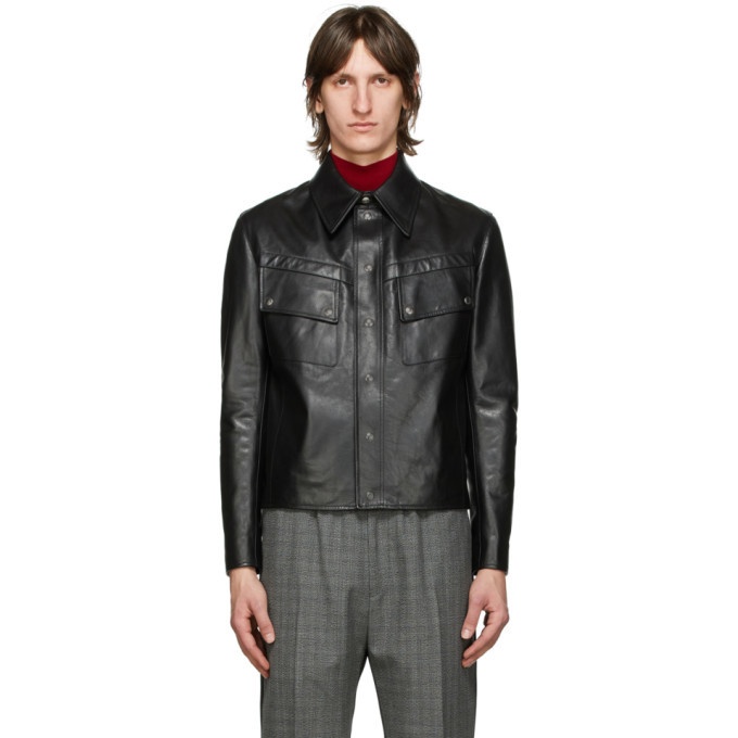 Photo: Givenchy Black Leather Vintage Fit Jacket