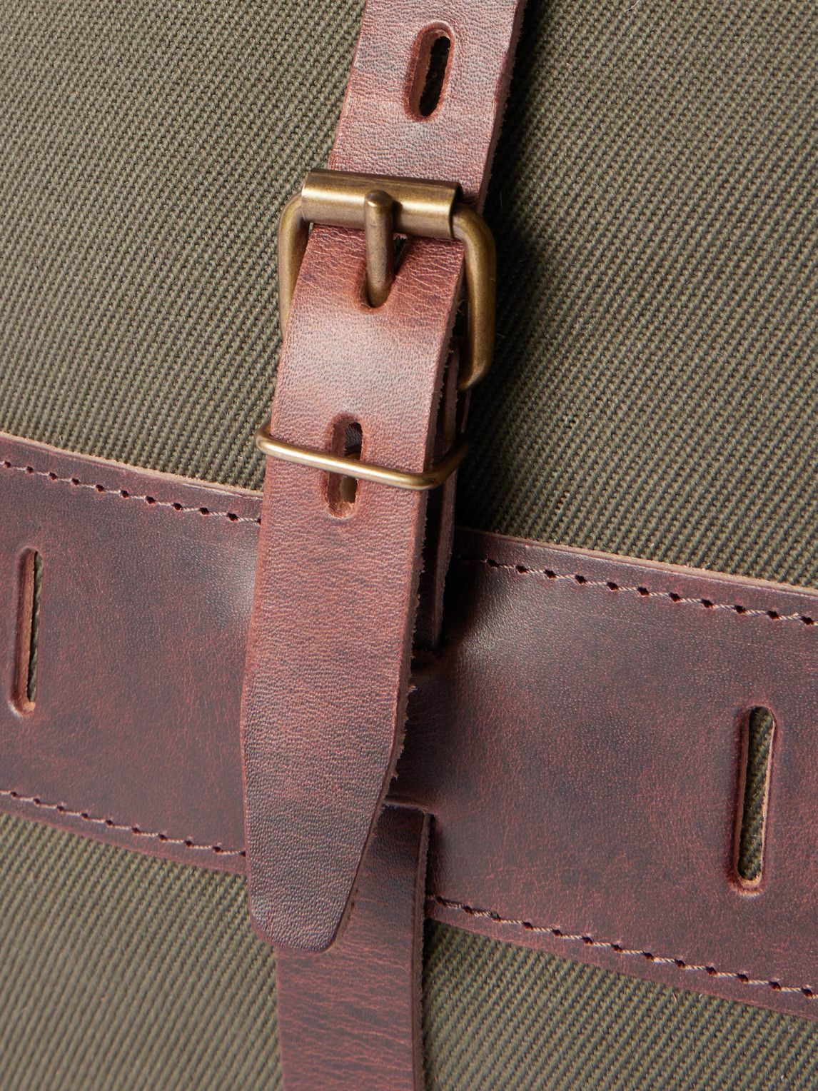 Bleu de Chauffe - Jamy Leather-Trimmed Canvas Backpack