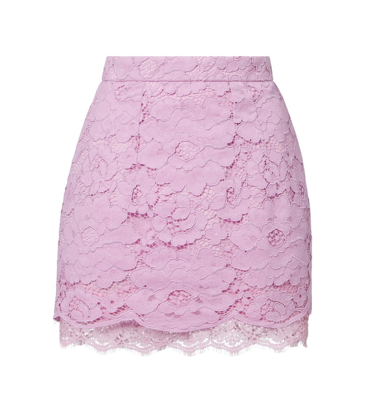 Photo: Patou Cotton-blend lace miniskirt