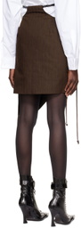 Luar Brown Asymmetric Miniskirt