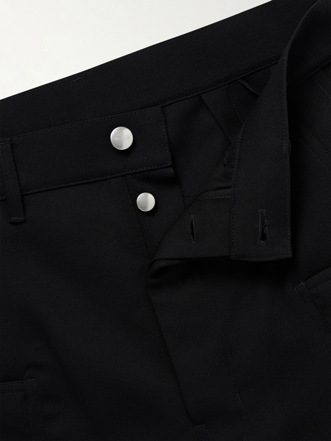 Rick Owens - Stefan Flared Grain De Poudre Wool Cargo Trousers - Black