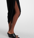 Sportmax Draped asymmetric crêpe midi skirt