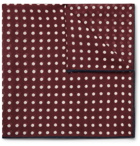 Kingsman - Drake's Polka-Dot Wool and Silk-Blend Pocket Square - Burgundy