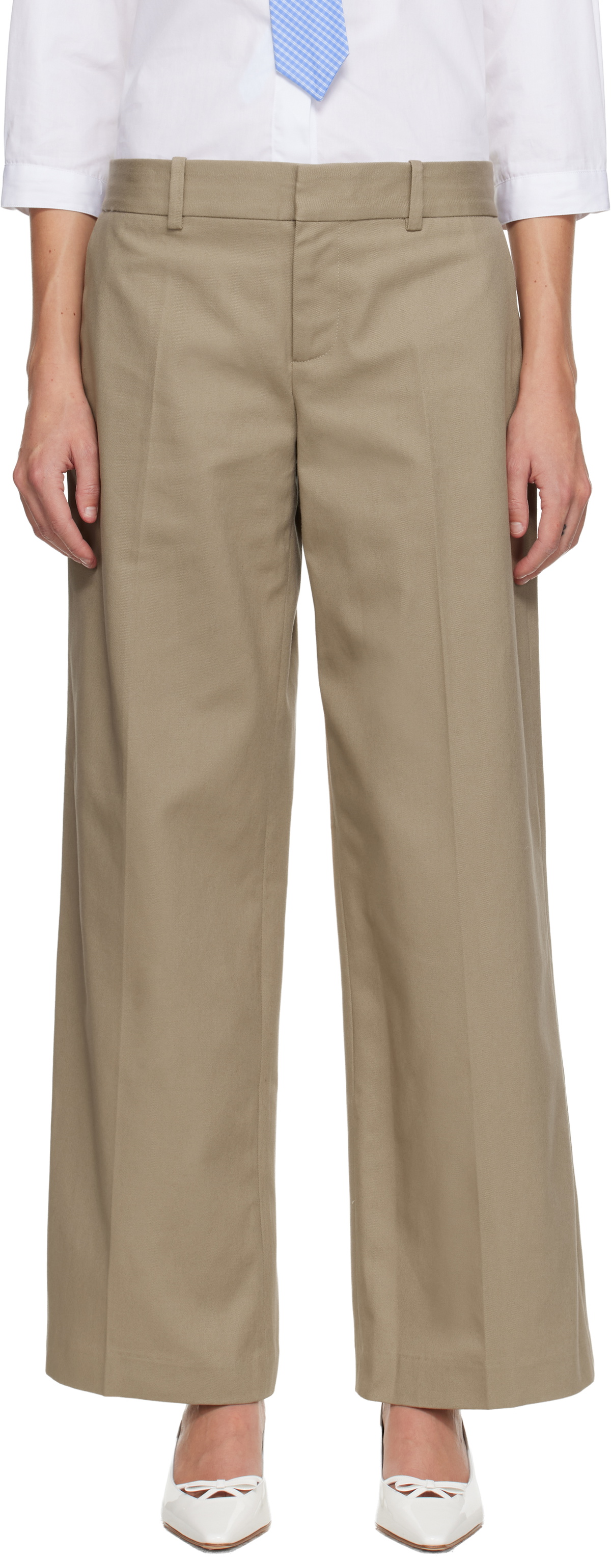 Sandy Liang Taupe Grandpa Trousers
