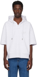 Wooyoungmi Gray Open Placket Hoodie