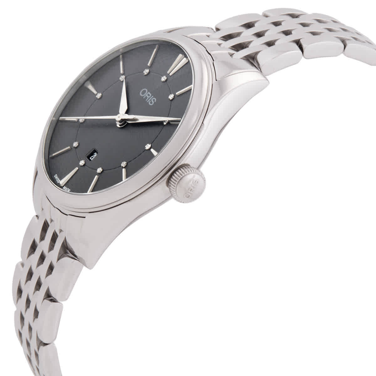 Oris Artelier Automatic Diamond Grey Dial Ladies Watch 01 561 7724 4053-07 8 17 79