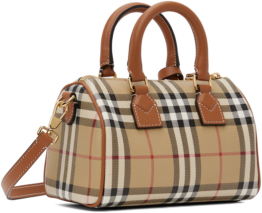 【関税＆送料込み】Burberry 'Bowling' Beige Leather Bag Bowling Bag - Burberry - Leather - Beige