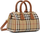 Burberry Beige Mini Check Bowling Bag