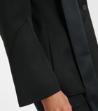 The Attico Satin-trimmed virgin wool blazer