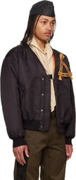 Olly Shinder Black V Bomber Jacket