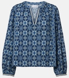 Velvet Claudie printed cotton blouse