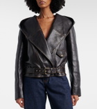 Alaïa Hooded leather biker jacket