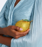 Judith Leiber Couture Citron Lemon embellished clutch