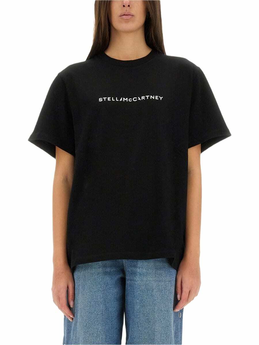STELLA McCARTNEY t-shirt with embroidered signature Black