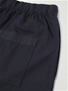 TEKLA - Birkenstock Straight-Leg Pleated Organic Cotton-Poplin Pyjama Trousers - Blue