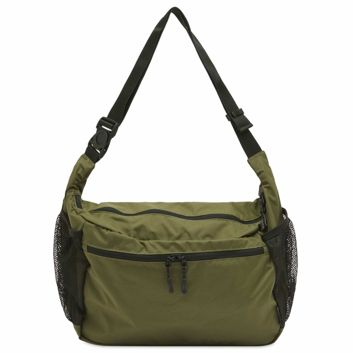Photo: Snow Peak Men's Everyday Use Middle Shoulder Bag in Olive 