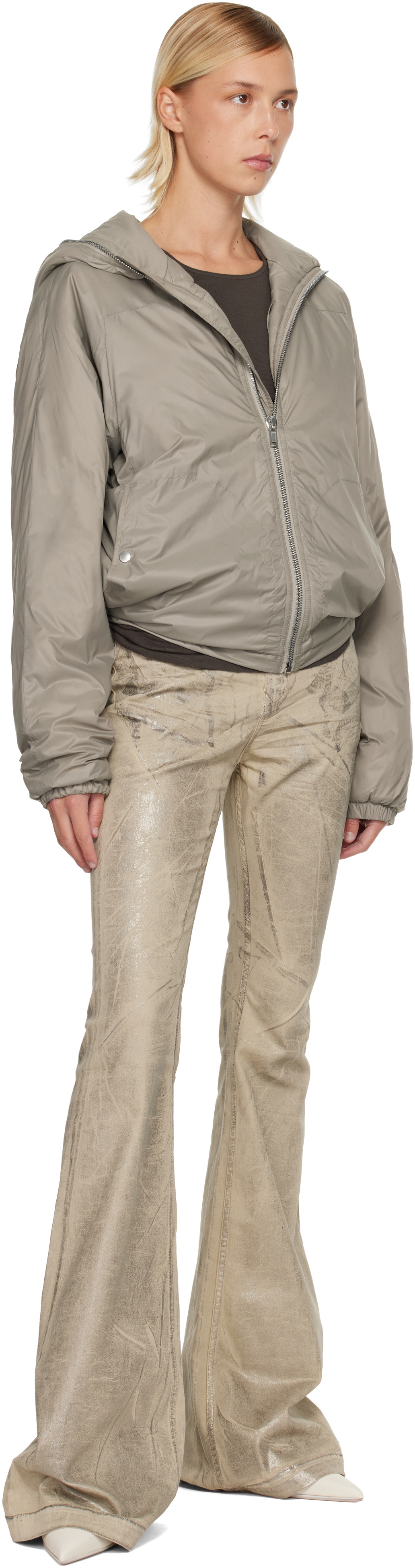Rick Owens DRKSHDW Taupe Concordians Sealed Windbreaker Jacket