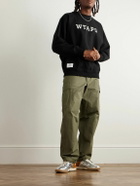 WTAPS - Academy Logo-Print Appliquéd Cotton-Jersey Sweatshirt - Black