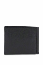 VALEXTRA leather bifold money clip wallet Black