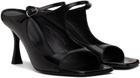 Teurn Studios Black Strappy Leather Heeled Sandals