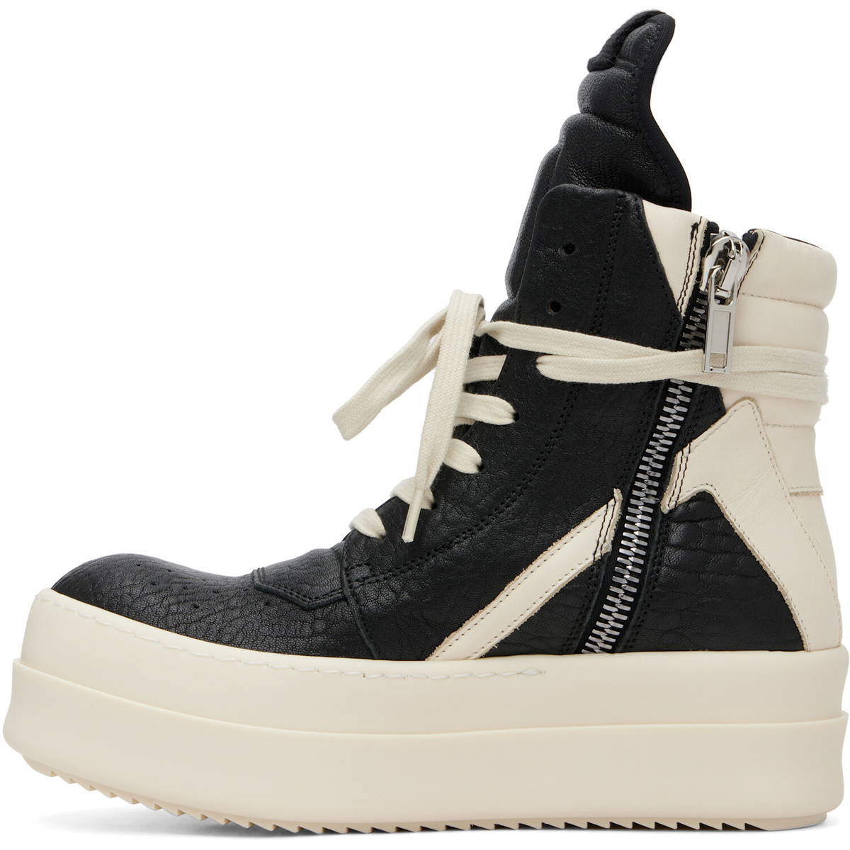 Rick Owens Black & Off-White Tower Mega Bumper Geobasket Sneakers