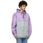 MSGM Purple Nylon Colorblock Jacket