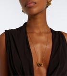 Ysso Crescent Sun embellished 24kt gold-plated necklace