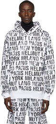 Helmut Lang White & Black All-Over Hoodie