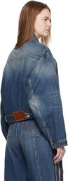 Jean Paul Gaultier Blue Oversized Strap Denim Jacket