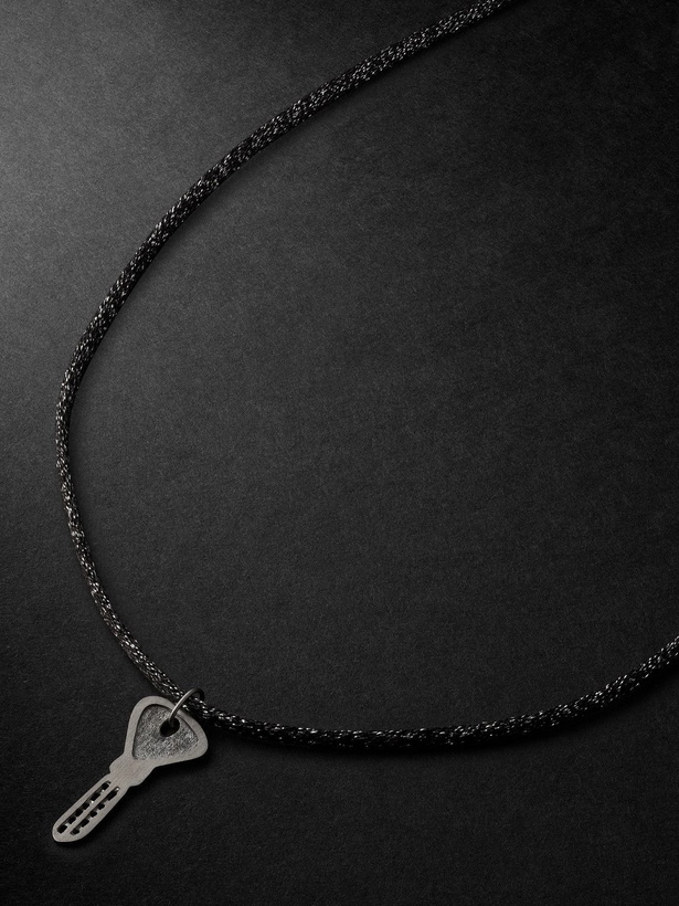 Photo: Carolina Bucci - Small Key Blackened Gold and Lurex Necklace