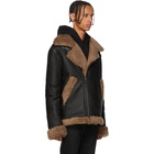 Yves Salomon Black and Brown Shearling Jacket