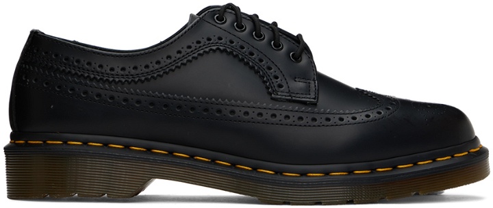 Photo: Dr. Martens Black Lost Archives 3989 Yellow Stitch Smooth Leather Brogues