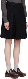 AMBUSH Black Tweed Pleats Midi Skirt