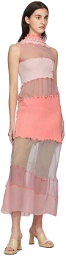 Sherris Pink Paneled Ruffle Dress