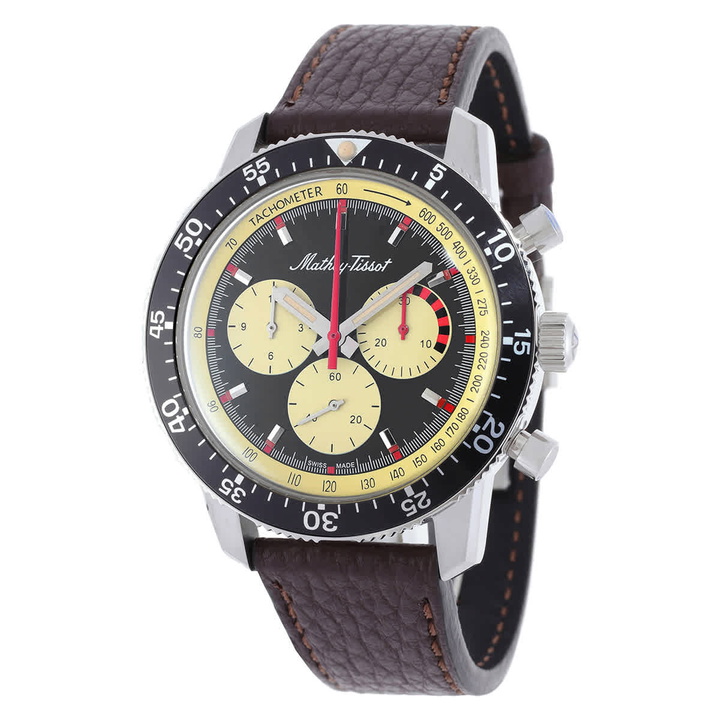 Photo: Mathey-Tissot 1968 Chronograph Automatic Black Dial Mens Watch H1968CR