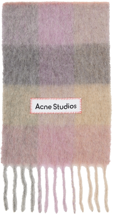 Photo: Acne Studios Pink & Purple Check Scarf