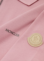 Moncler Logo Piqué Cotton Polo Shirt Pink