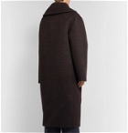 Balenciaga - Oversized Checked Wool-Blend Coat - Brown