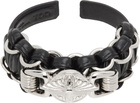 Toga Pulla Black Leather Braid Bangle Bracelet