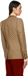 Gucci Brown Canvas Monogram Blazer
