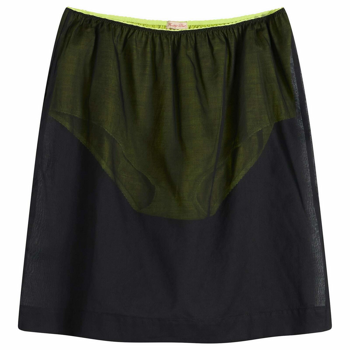 Fruity Booty Women's Neon Voile Skirt in Black/Yellow