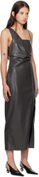Nanushka Green Fenera Vegan Leather Midi Dress