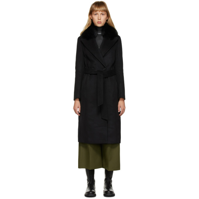 Mackage Black Fur Sienna Coat Mackage