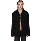 Ann Demeulemeester Black Wool Military Jacket