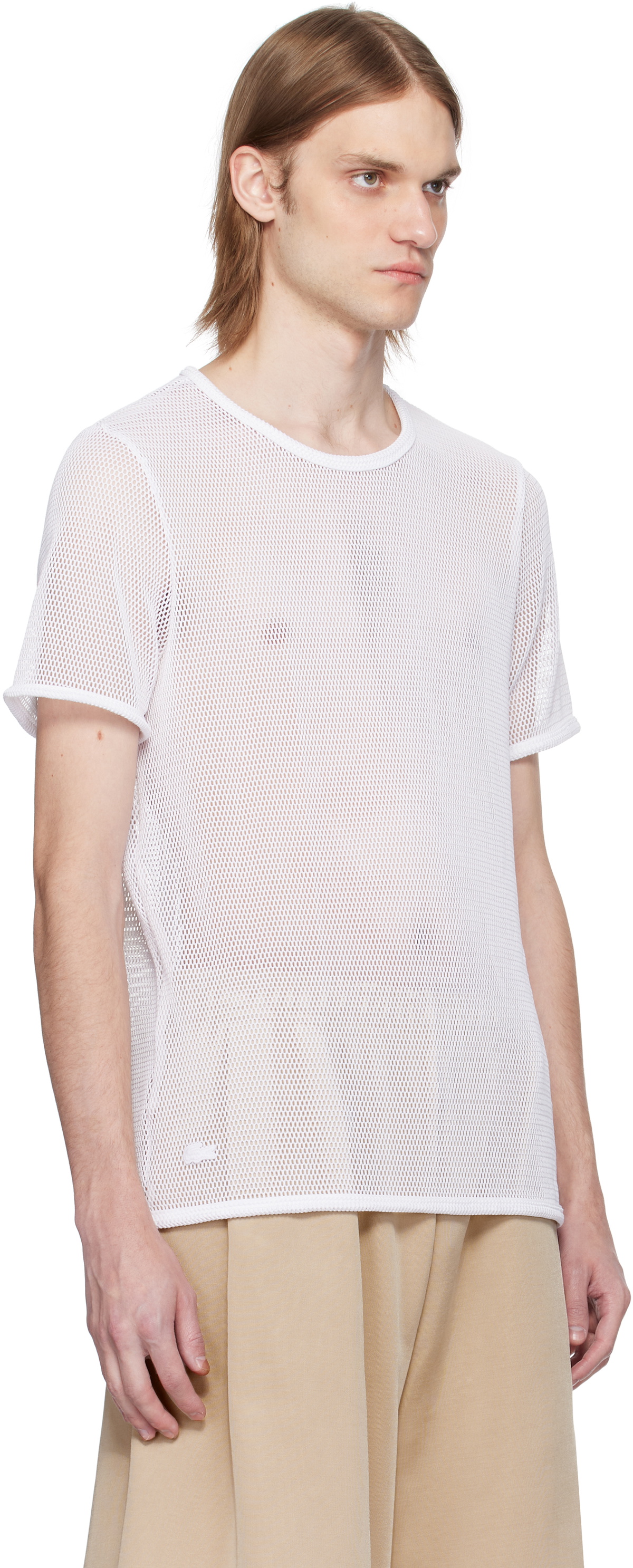Lacoste White Runway Mesh T-shirt Lacoste