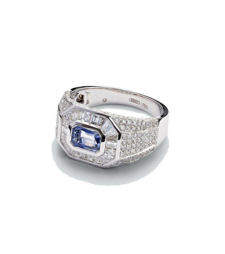 Photo: Shay Jewelry 18kt white gold ring with sapphire and diamond