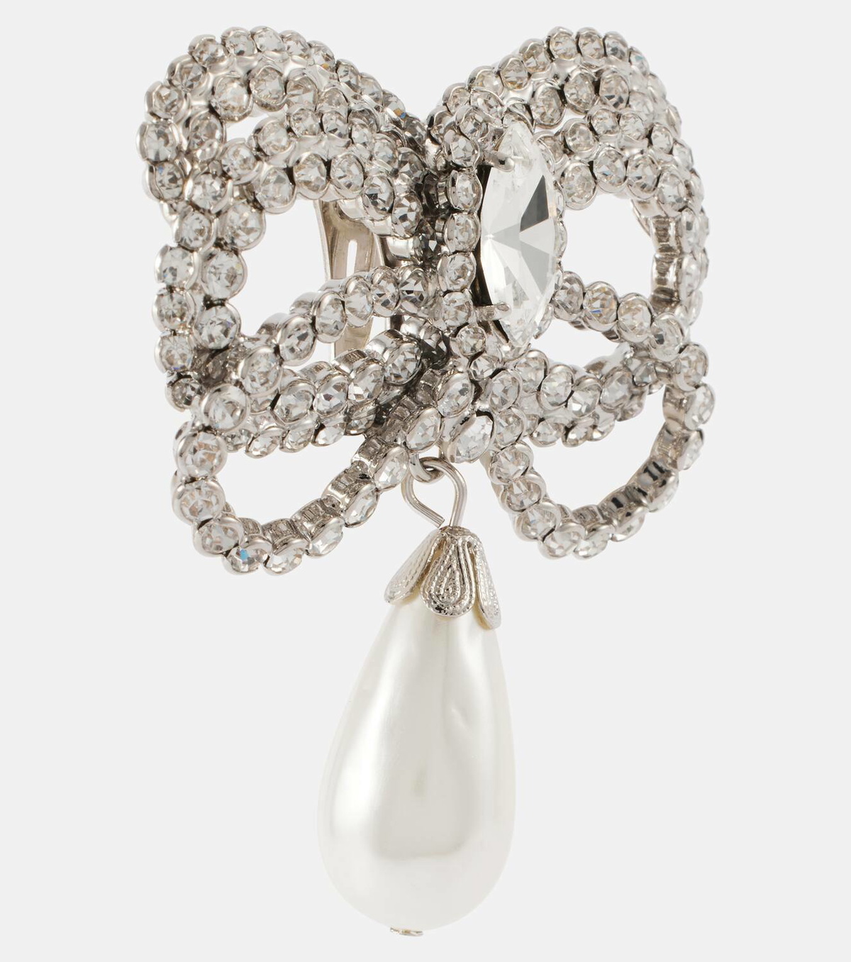 Alessandra Rich Crystal Bow embellished earrings