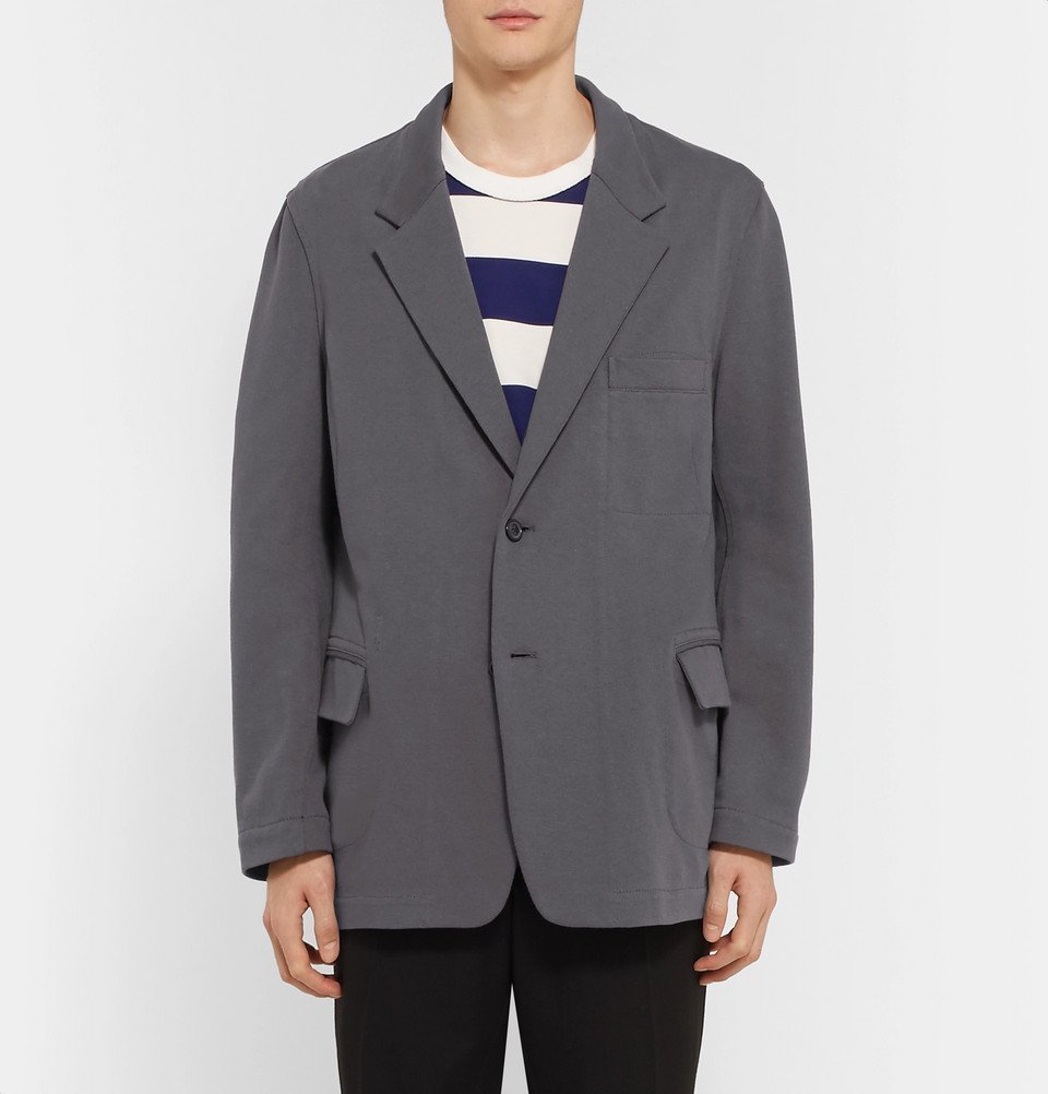 Maison Margiela - Grey Oversized Reversible Cotton-Jersey Blazer - Gray