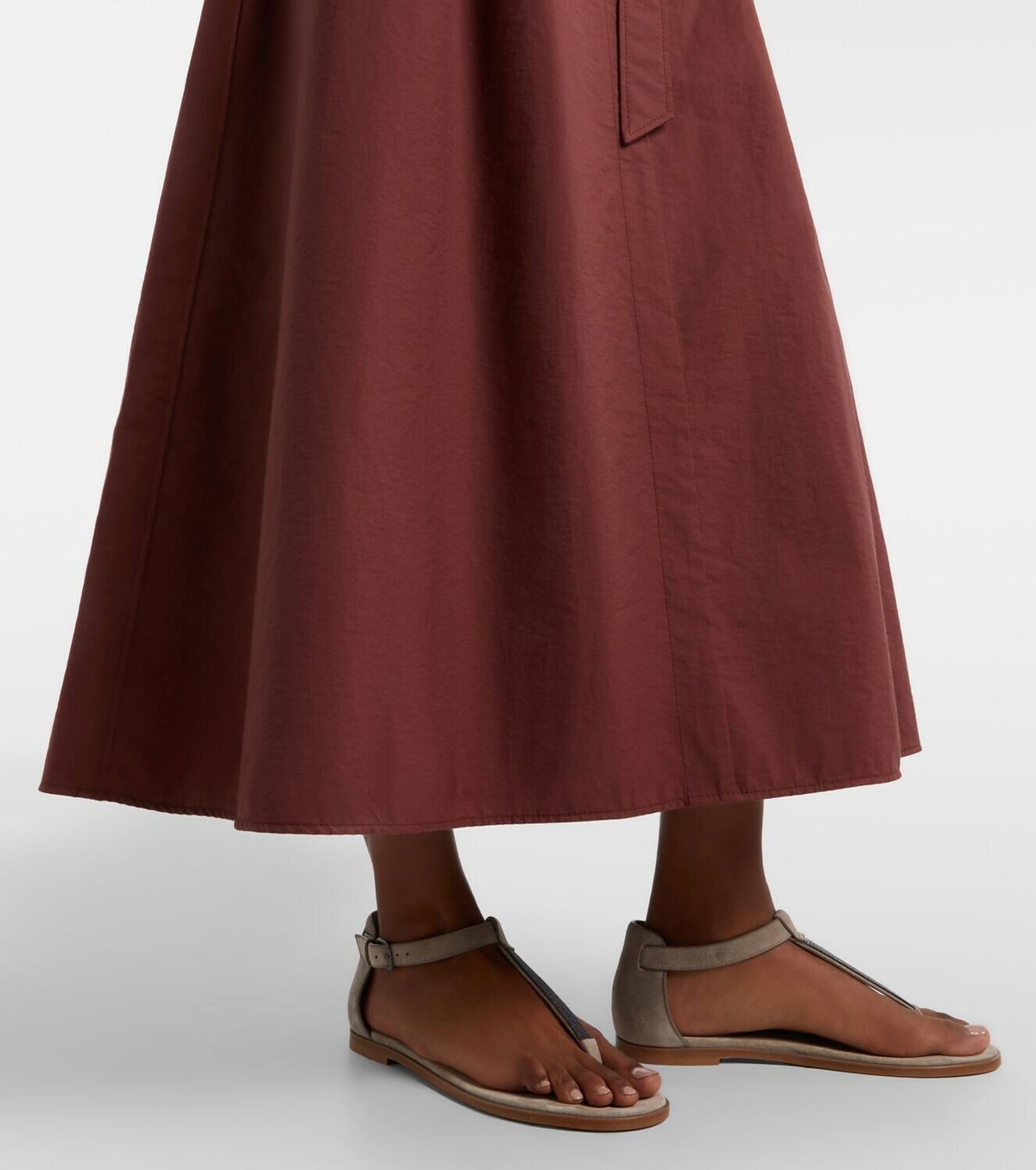 Brunello Cucinelli Monili cotton-blend midi dress