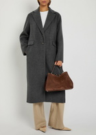 Vince Single Breasted Wool-blend Coat Dark Grey